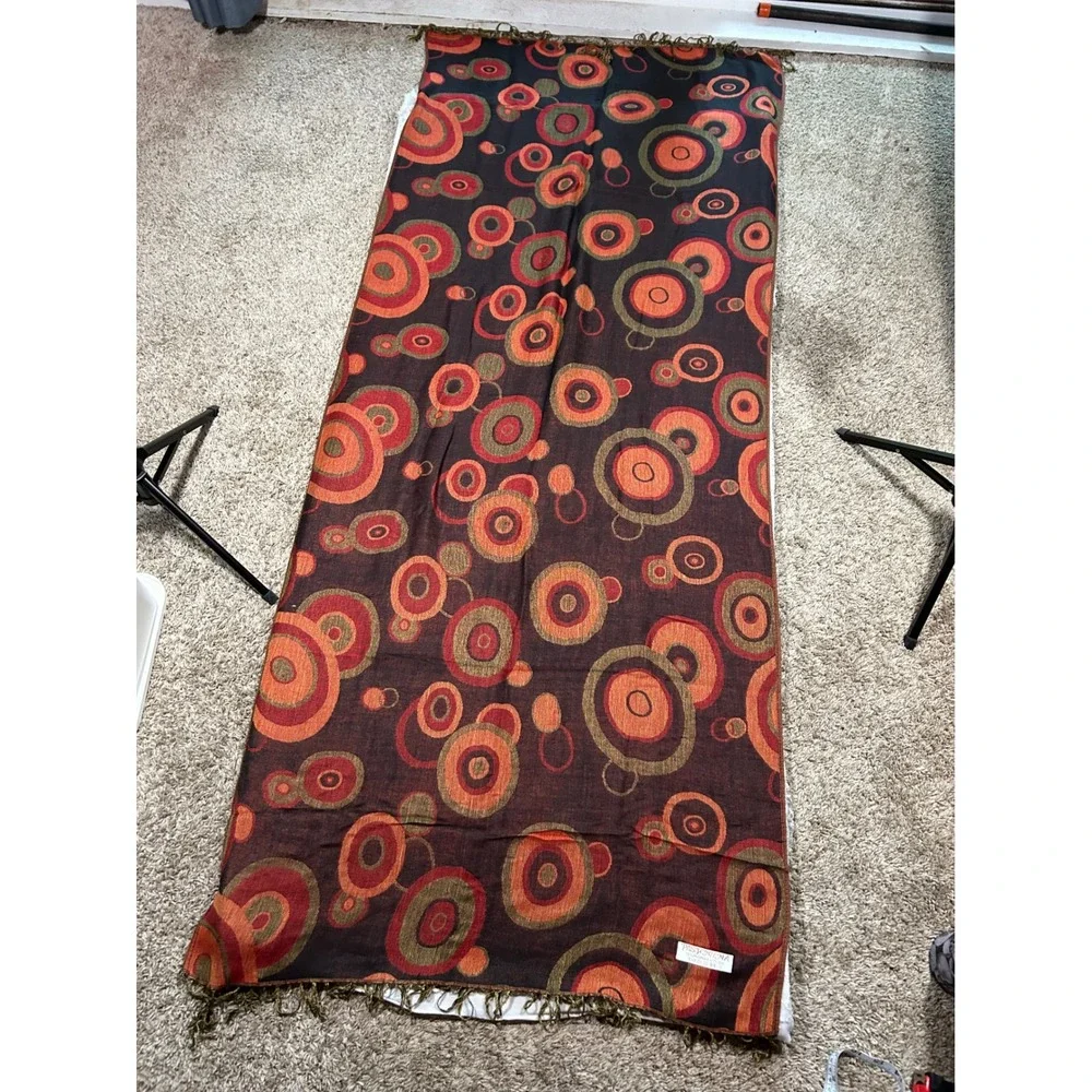 Pashmina Silk Blend Scarf Fringe Layering Autumn Fall Boho MCM Retro Layering